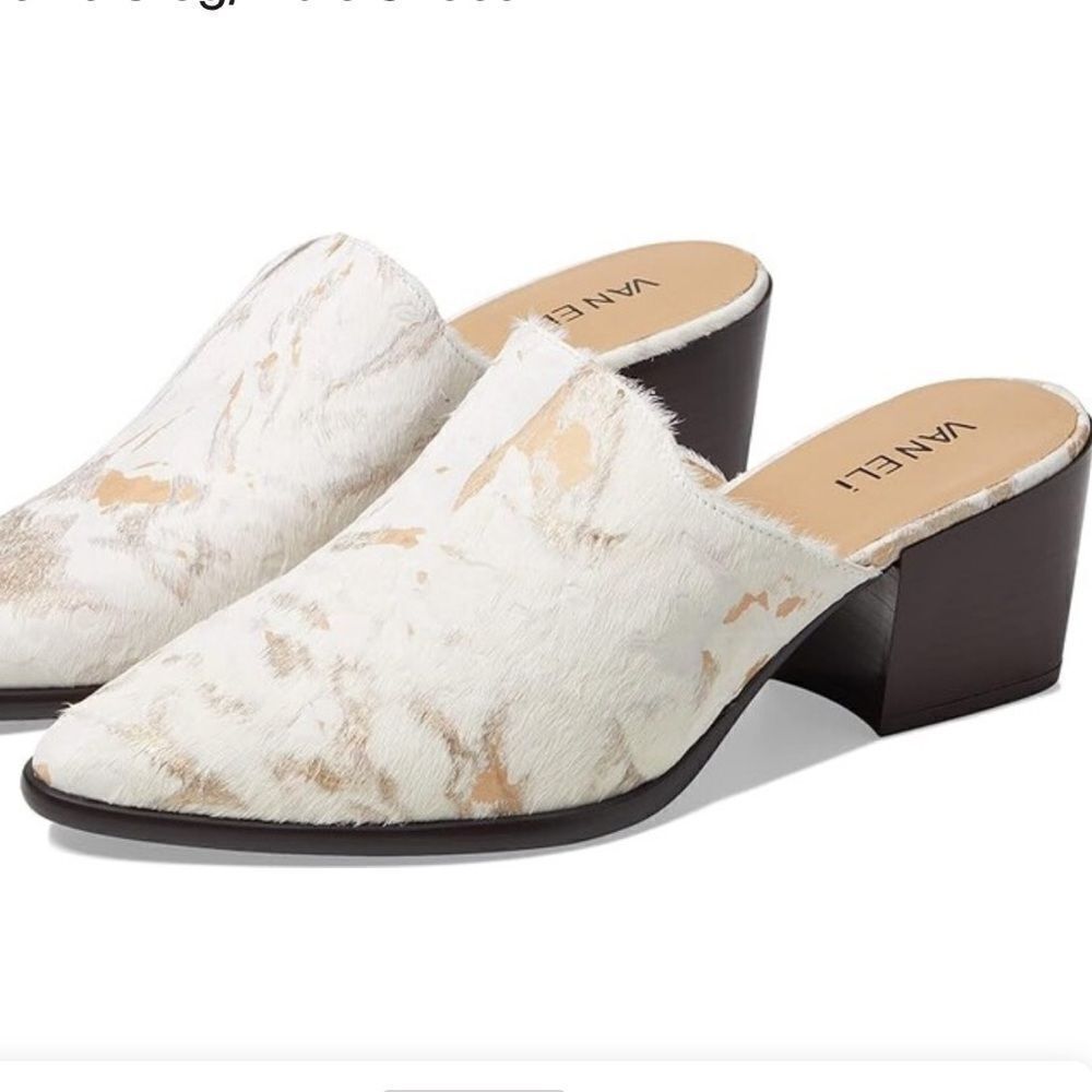 VANELi Ilium (Cream/Platino Glamour Haircalf) Women's Clog/Mule Shoes 9